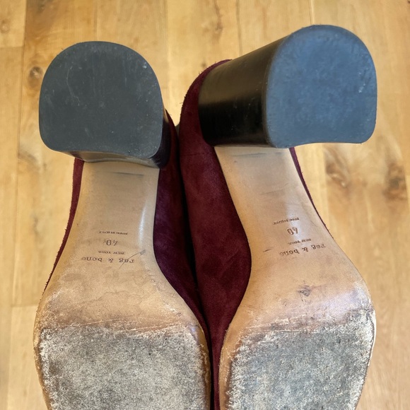 Rag and Bone Agnes Booties Burgundy Suede. - Picture 8 of 9